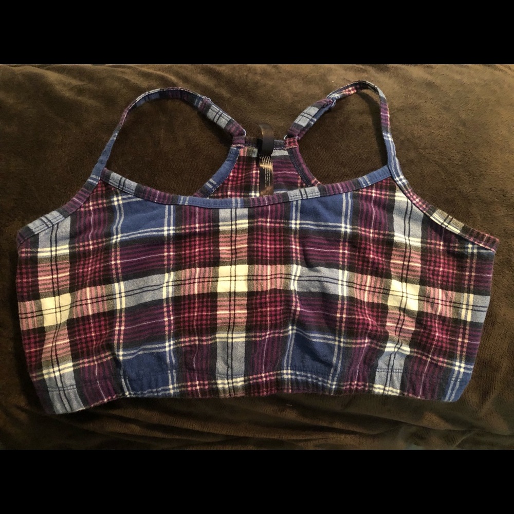 Plaid sleep sports bra